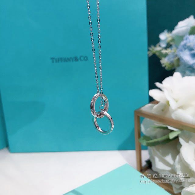 Tiffany純銀飾品 蒂芙尼女士專櫃爆款1837雙環項鏈 Tiffany純銀鎖骨鏈  zgt1715